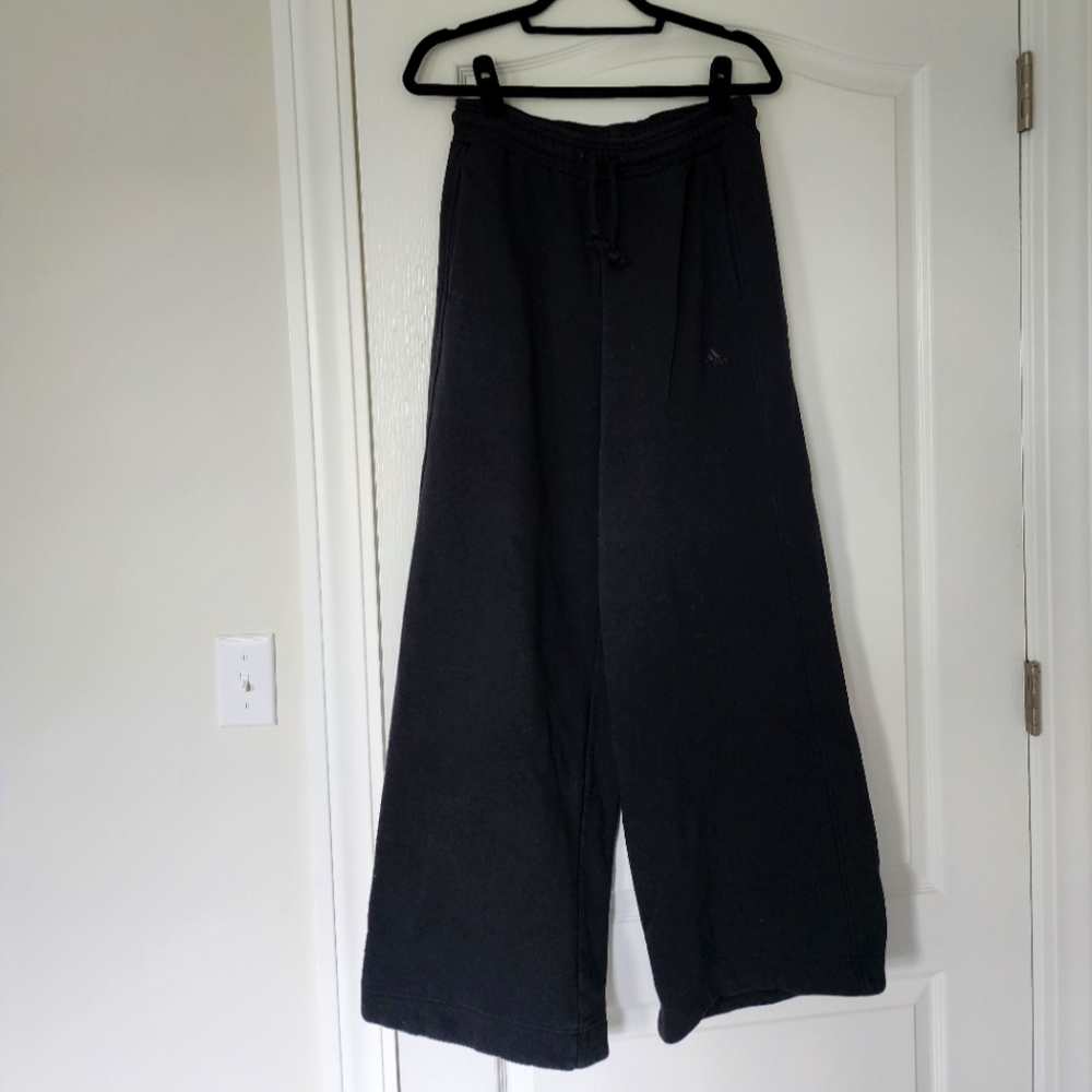 Women's Adidas Wide Leg Fleece Pants